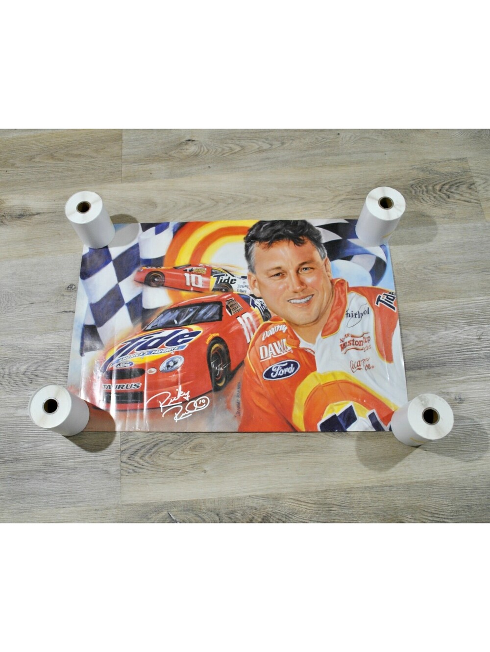 Ricky Rudd Nascar 90s Vintage Tide Racing Race Car Poster Decor Home Sign